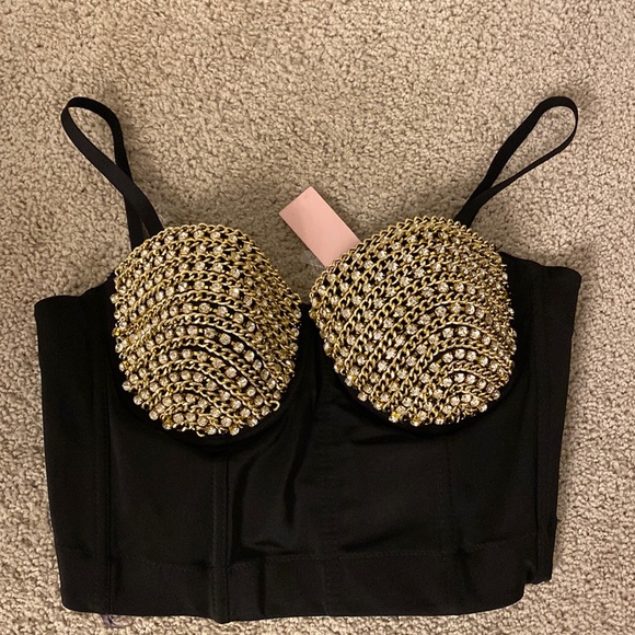 Beautiful Rhinestone and Chain Bustier - Picture 1 of 4